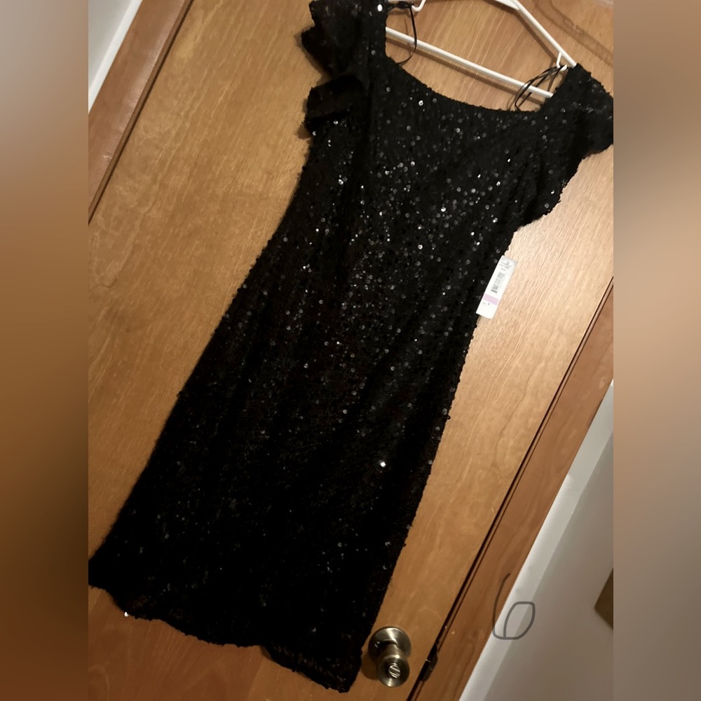 Black sequins mini dress